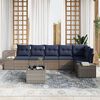 vidaXL Garden Sofa Set with Cushion 7 pcs Grey Poly rattan