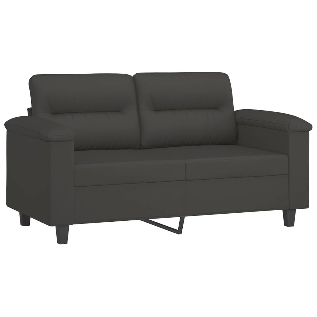 vidaXL 3 Piece Sofa Set with Pillows Dark Grey Microfibre Fabric