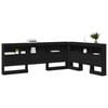 vidaXL Storage Headboard with Shelf Black oak 160 cm Engineered wood