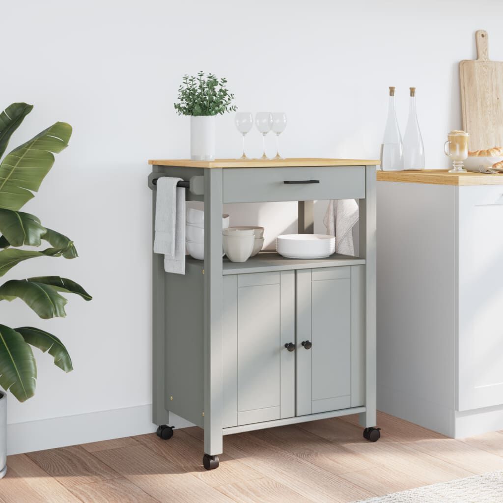 vidaXL Kitchen Trolley MONZA 60x40x90 cm Solid Wood Pine