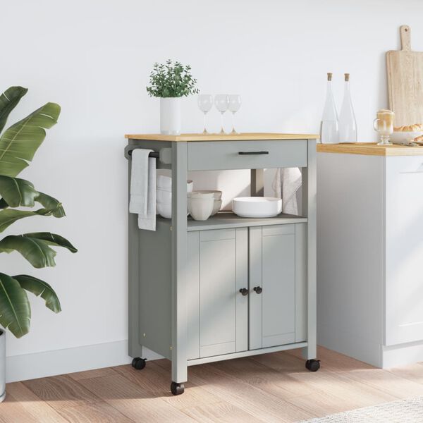 vidaXL Kitchen Trolley MONZA 60x40x90 cm Solid Wood Pine