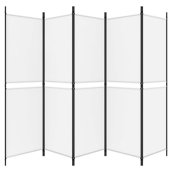 vidaXL 5-Panel Room Divider White 250x180 cm Fabric