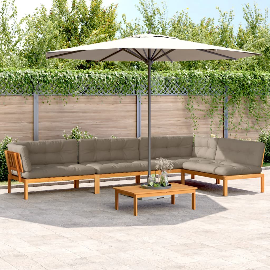 vidaXL 5 Piece Garden Pallet Sofa Set with Cushions Solid Wood Acacia