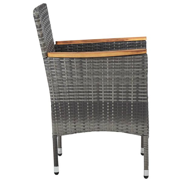vidaXL 3 Piece Garden Dining Set Grey