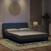 vidaXL Bed Frame with LED without Mattress Dark Grey 152x203 cm Queen Velvet