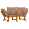 vidaXL Garden Bench with Cushions 2-in-1 Solid Wood Acacia