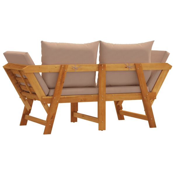 vidaXL Garden Bench with Cushions 2-in-1 Solid Wood Acacia