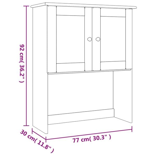 vidaXL Dresser Top ALTA 77x30x92 cm Solid Wood Pine