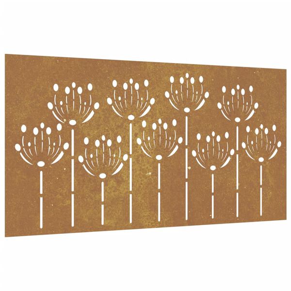 vidaXL Garden Wall Decoration 105x55 cm Corten Steel Flower Design
