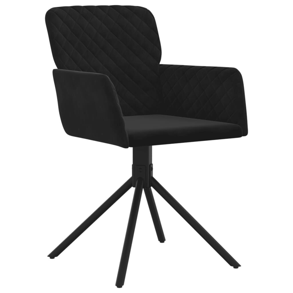 vidaXL Swivel Dining Chairs 2 pcs Black Velvet