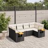 vidaXL 6 Piece Garden Sofa Set with Cushions Black Poly Rattan