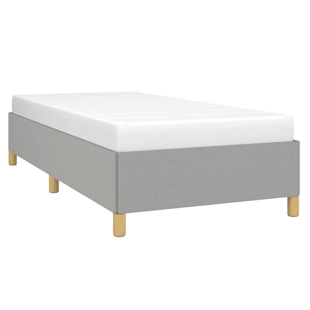 vidaXL Bed Frame without Mattress Light Grey 100x190 cm Twin Fabric