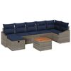 vidaXL Garden Sofa Set with Cushion 8 pcs Grey Poly Rattan