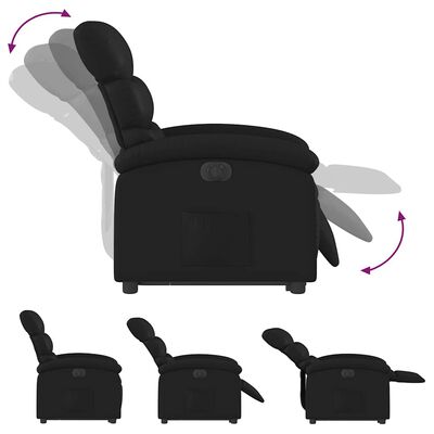 vidaXL Electric Stand up Recliner Chair Black Faux Leather