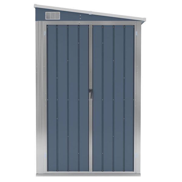 vidaXL Wall-mounted Garden Shed Grey 118x194x178 cm Galvanised Steel