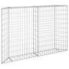 vidaXL Trapezium Gabion Raised Bed Galvanised Steel 150x20x100 cm