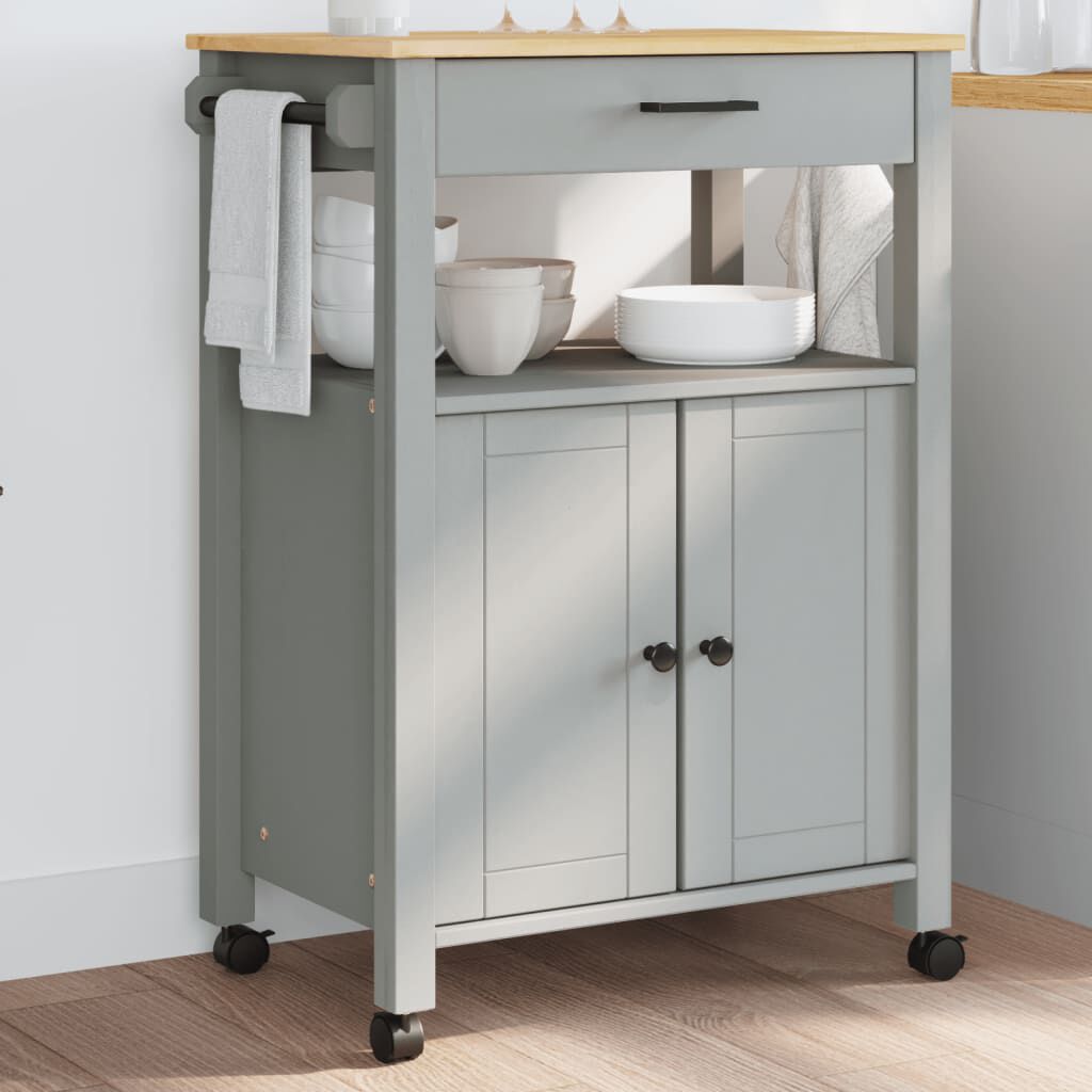 vidaXL Kitchen Trolley MONZA 60x40x90 cm Solid Wood Pine