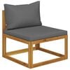 vidaXL 3 Piece Garden Lounge Set with Cushions Solid Acacia Wood