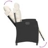 vidaXL 3 Piece Bistro Set with Cushions Black Poly Rattan