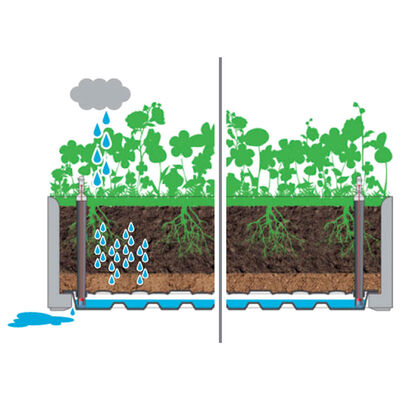 vidaXL Garden Raised Bed with Self Watering System Mocha 100x43x33 cm