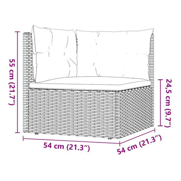 vidaXL 4 Piece Garden Lounge Set with Cushions Black Poly Rattan