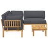 vidaXL Sofa Set with Cushion Plain 4 pcs Anthracite Solid Acacia Wood