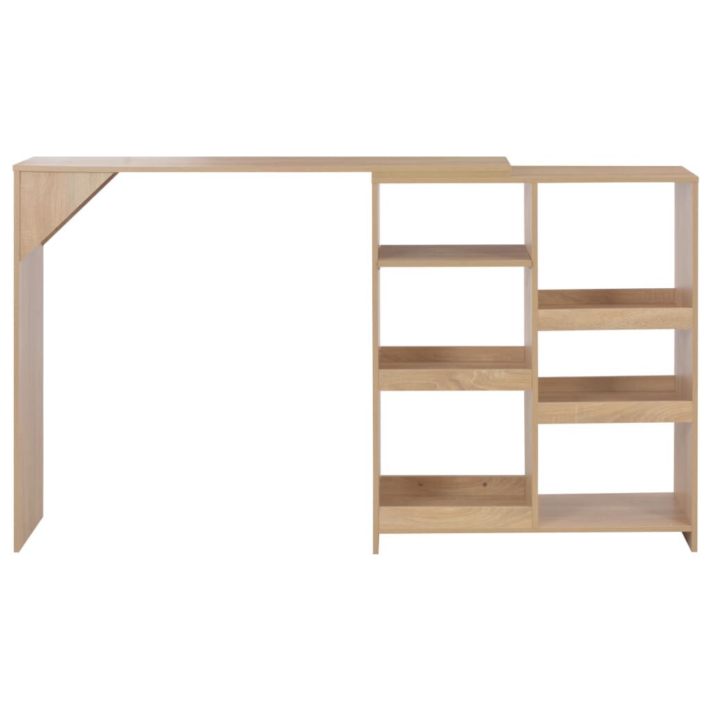 vidaXL Bar Table with Moveable Shelf Oak 138x39x110 cm