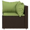 vidaXL 3 Piece Garden Lounge Set with Cushions Brown Poly Rattan
