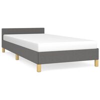 vidaXL Bed Frame without Mattress Dark Grey Twin Fabric