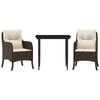 vidaXL 7 Piece Garden Dining Set with Cushions Brown Poly Rattan