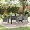 vidaXL Garden Dining Set with Cushion 5 pcs Grey Poly Rattan