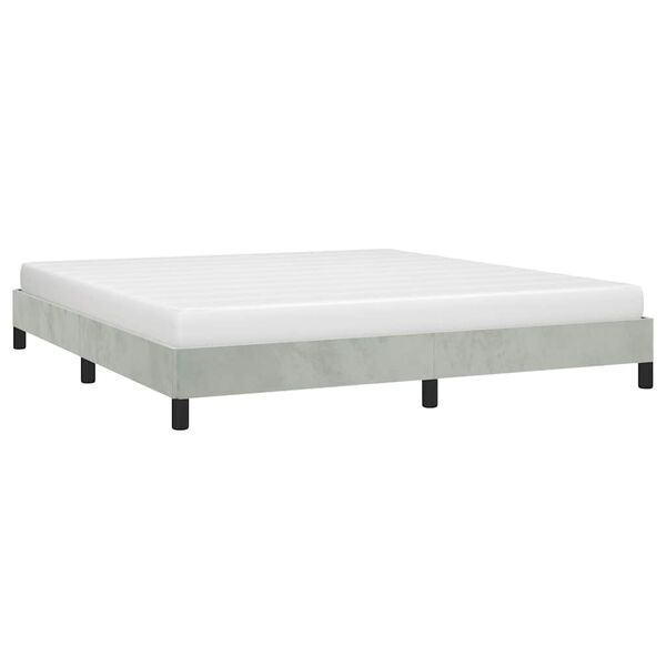 vidaXL Bed Frame without Mattress Light Grey California King Velvet