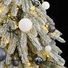 vidaXL Artificial Christmas Tree 300 LEDs&Ball Set&Flocked Snow 210 cm