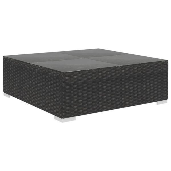 vidaXL 10 Piece Garden Lounge Set with Cushions Poly Rattan Black