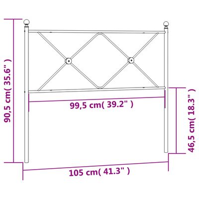 vidaXL Metal Headboard Black 100cm