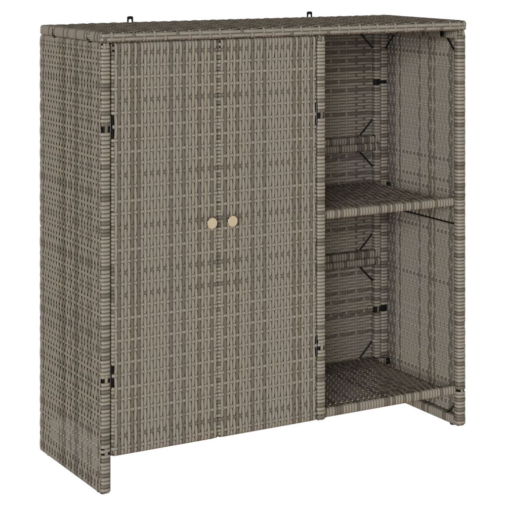vidaXL Storage Cabinet Grey 100x36x102 cm Rattan