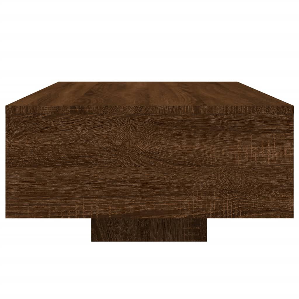 vidaXL Coffee Table with LED Lights Brown Oak 85x55x31 cm