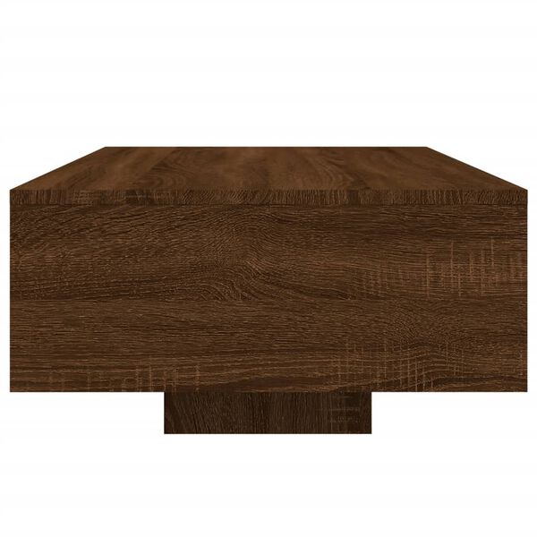 vidaXL Coffee Table with LED Lights Brown Oak 85x55x31 cm