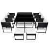 vidaXL 11 Piece Outdoor Dining Set with Cushions Poly Rattan Black