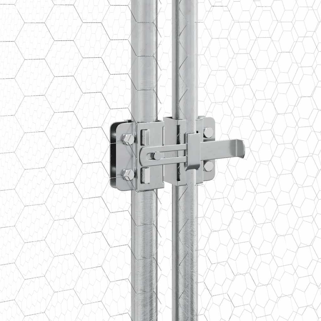 vidaXL Chicken Cage Silver 200x105x182 cm Galvanised Steel