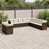 vidaXL 11 Piece Garden Sofa Set with Cushions Brown Poly Rattan