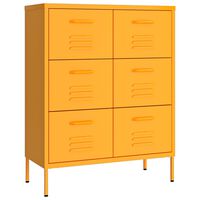 vidaXL Drawer Cabinet Mustard Yellow 80x35x101.5 cm Steel