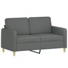 vidaXL 2 Piece Sofa Set with Cushions Dark Grey Fabric