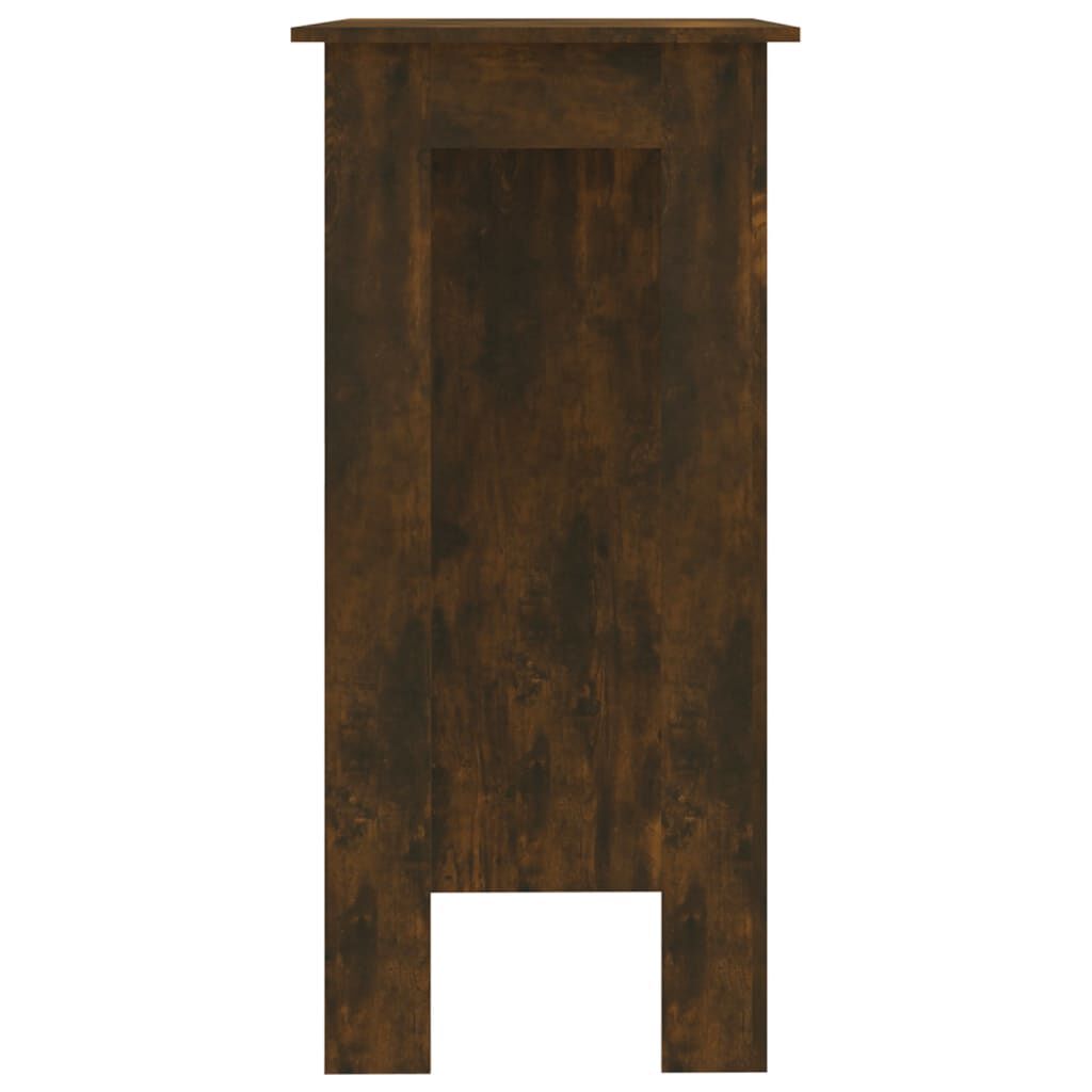 vidaXL Bar Table with Shelf Smoked Oak 102x50x103.5 cm Engineered Wood