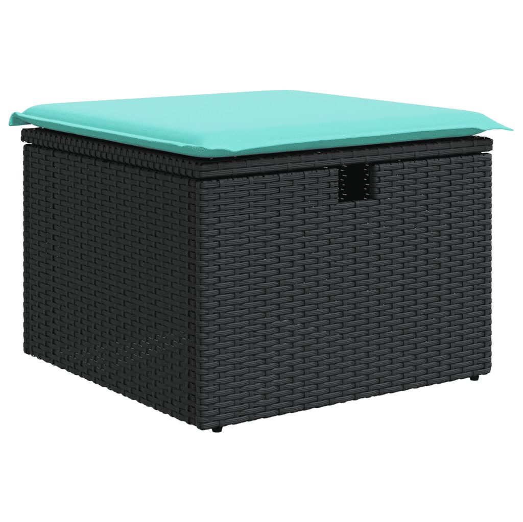 vidaXL 11 Piece Garden Sofa Set with Cushions Black Poly Rattan