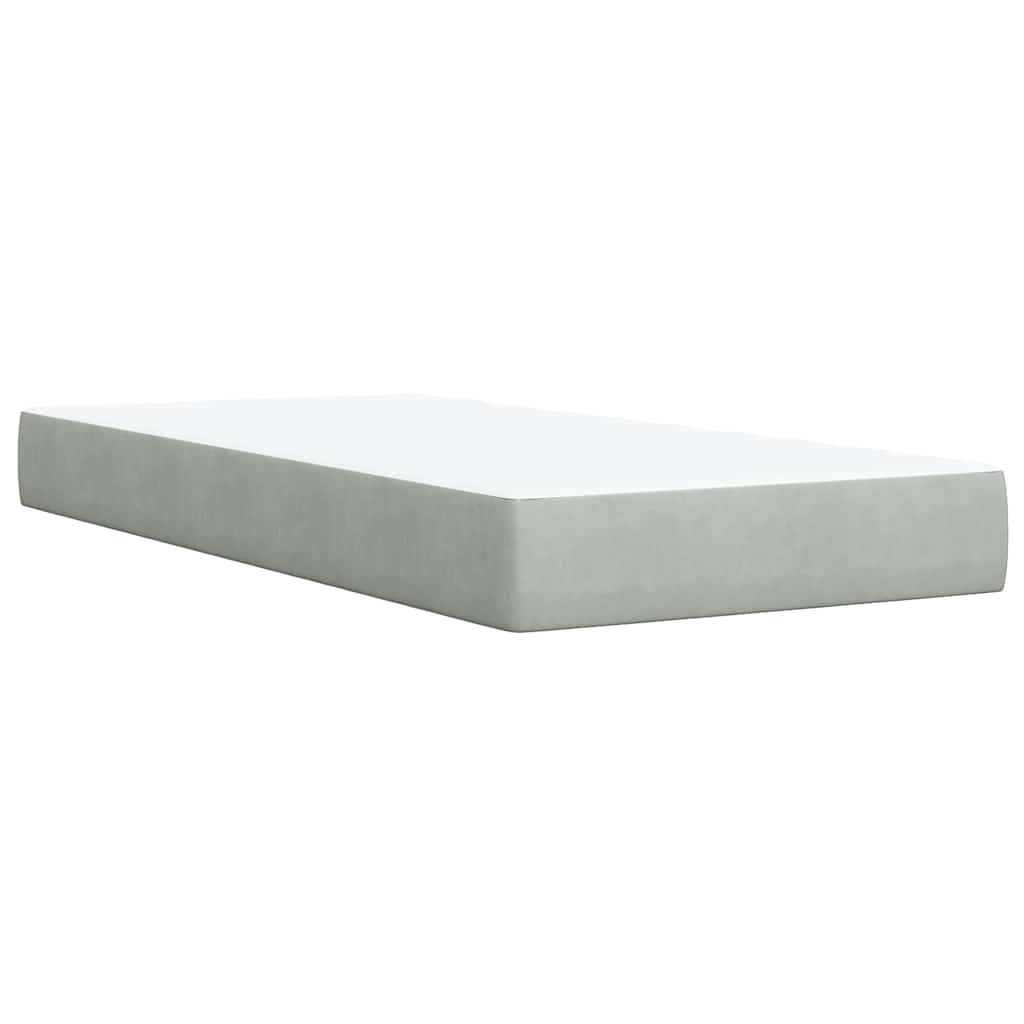 vidaXL Box Spring Bed with Mattress Light Grey Twin XL Velvet