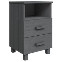 vidaXL Bedside Cabinet HAMAR Dark Grey 40x35x62 cm Solid Wood Pine