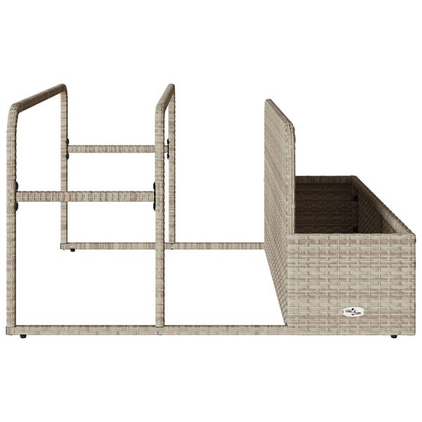 vidaXL Poolside Float Storage Light Grey 110x100x57 cm Poly Rattan