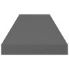 vidaXL Floating Wall Shelf High Gloss Grey 80x23.5x3.8 cm MDF