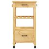 vidaXL Kitchen Trolley MONZA 48x40x90 cm Solid Wood Pine